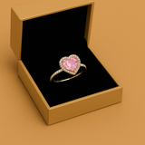 Anillo de corazón rosa